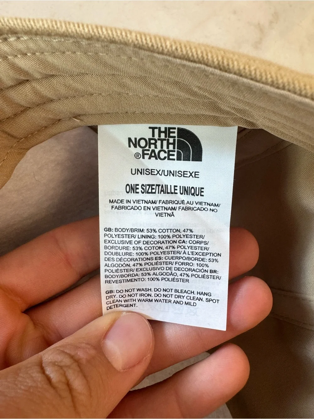 The North Face 5 Panel Camp Cap Tan Embroidered Outdoor Design